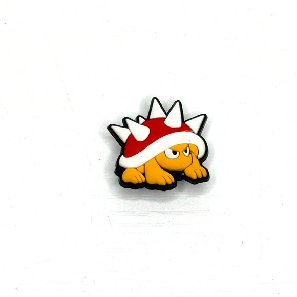 Super Mario Bro World Spiny Red Spiked Shell Jibbitz Crocs Shoe Decoration Charm - Picture 1 of 2